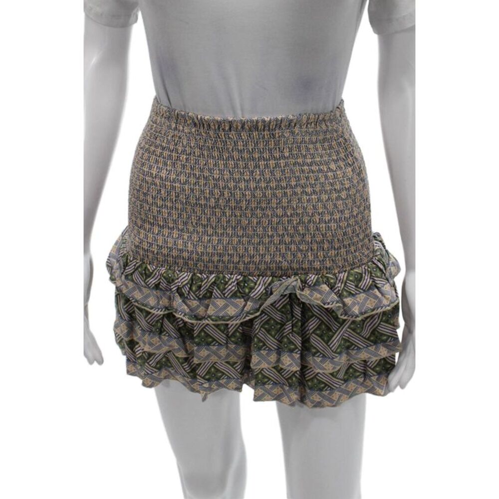 Olivaceous Women Multicolor Geometric Rayon Mini Skirt Pull On Size S